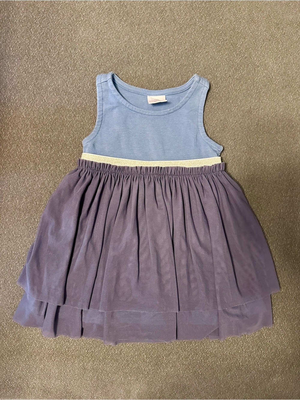 Hanna Andersson Sleeveless Navy Tulle Skirt Kids Dress